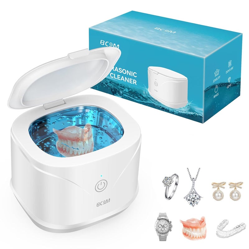 Bcom Retainer Cleaner,Jewelry Cleaner Ultrasonic Machine 46kHz, Jewelry&Retainer Cleaner 2-in-1 Professional Portable Dental Jewelry Pod Deep Clean forJewelry,Retainer,Mouth Guard, Ring New Year Gift - Image 1